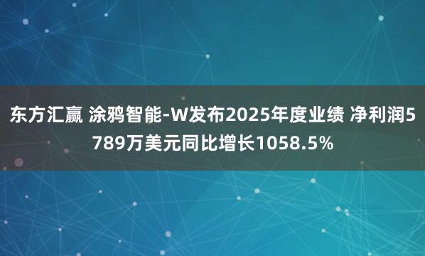 东方汇赢 涂鸦智能-W发布2025年度业绩 净利润5789万美元同比增长1058.5%
